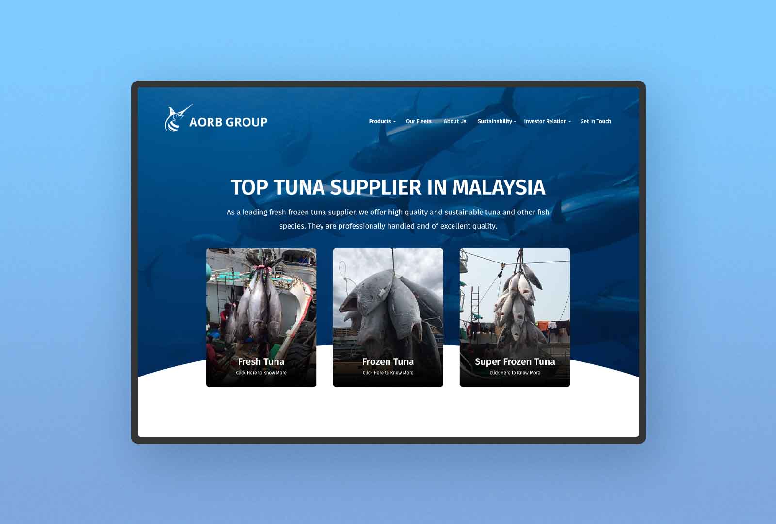 Tuna Fish Supplier Website Design Cover Image